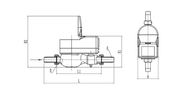 3/4'' residential sim card smart prepaid water meter with shut off